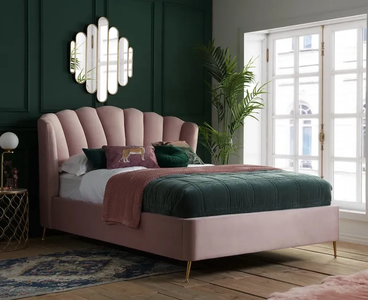 Como Pink Ottoman Bed Frame
